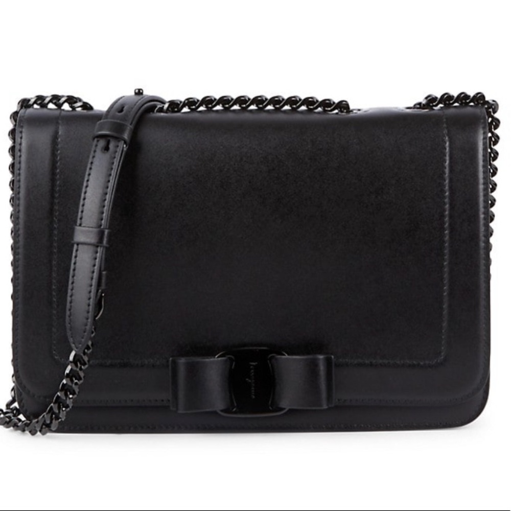 Salvatore Ferragamo Vara Bow Leather Shoulder Bag